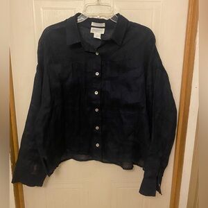 Cynthia Rowley Navy Linen Shirt